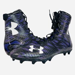 Under Armour ClutchFit Football Shoes Black/Purple Chrome 1270836-056 Size 14